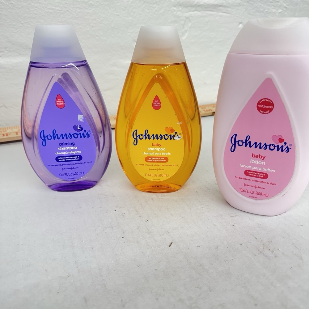 3 Pack Johnson Tear Free Baby‎ Shampoo,Calming Shampoo,  Baby Lotion Sealed
